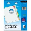 Avery Dennison Avery WorkSaver Extra Wide Big Tab Divider, Blank, 9"x11", 8 Tabs, White/Multicolor 11222